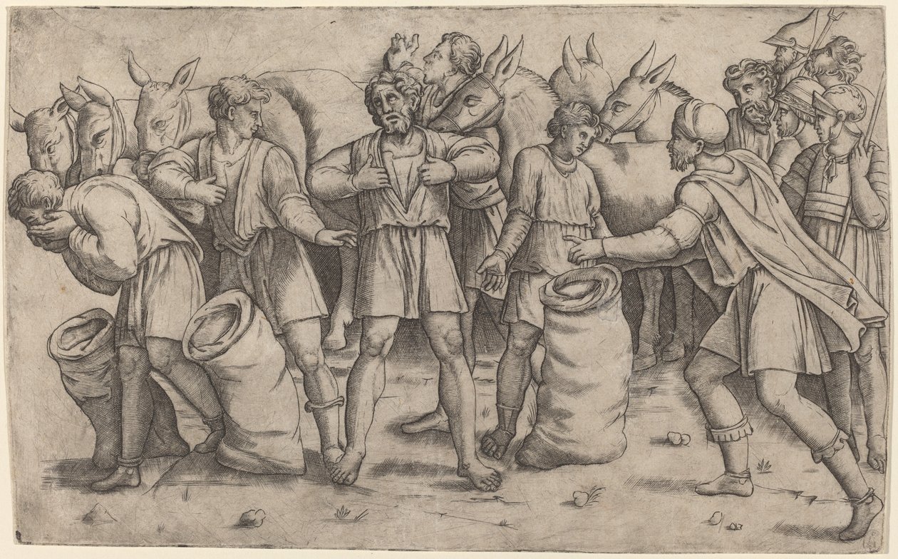 Odkrycie Pucharu Józefa autorstwa Giovanni Antonio da Brescia after Baldassare Peruzzi