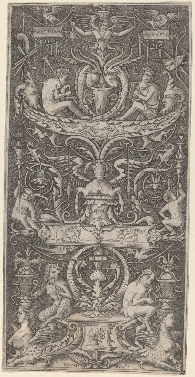 Panel ozdobny z napisem "Victoria Augusta" autorstwa Giovanni Antonio da Brescia after Nicoletto