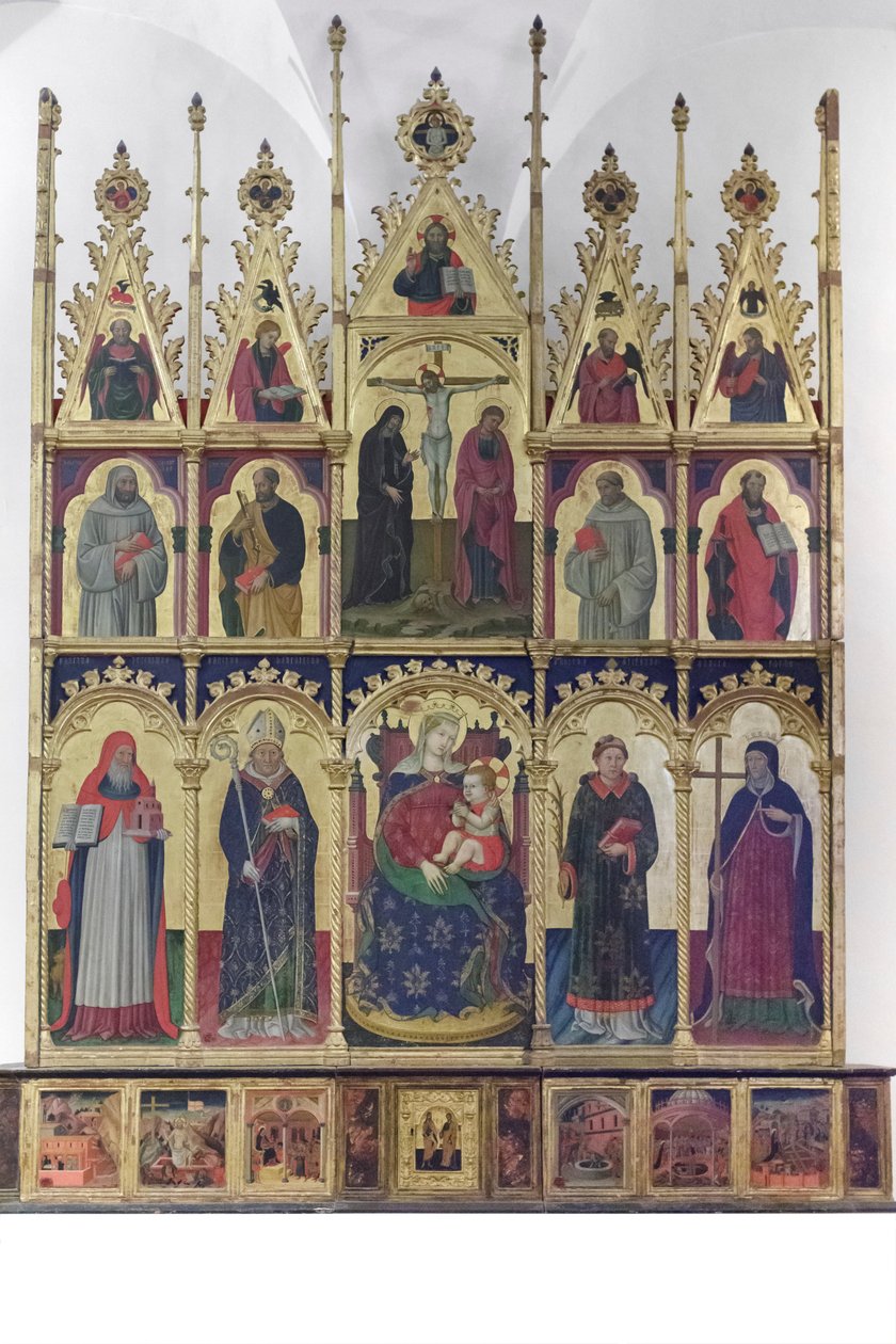 Madonna z Dzieciątkiem wśród świętych Jerome, Benedict autorstwa Giovanni Antonio da Pesaro