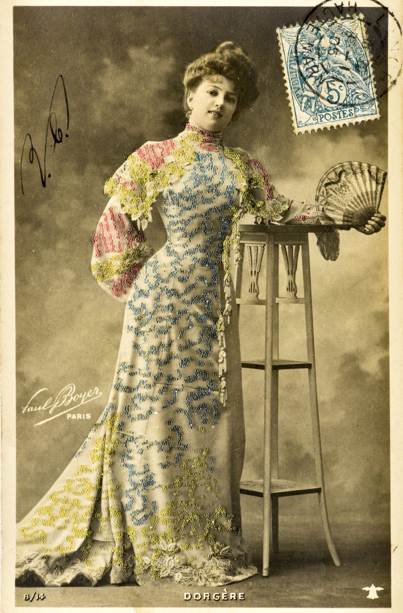 Pocztówka: Portret Arlette Dorgere/Nee Anna Mathilde Irma Jouve (1880 - 1965), komik, tancerka i piosenkarka autorstwa Phillipe de Marlier