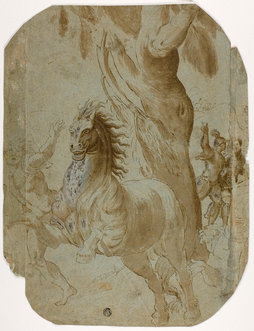 Nawrócenie św. Pawła (recto); Mężczyzna widziany z tyłu (verso) autorstwa Giovanni Antonio da Pordenone