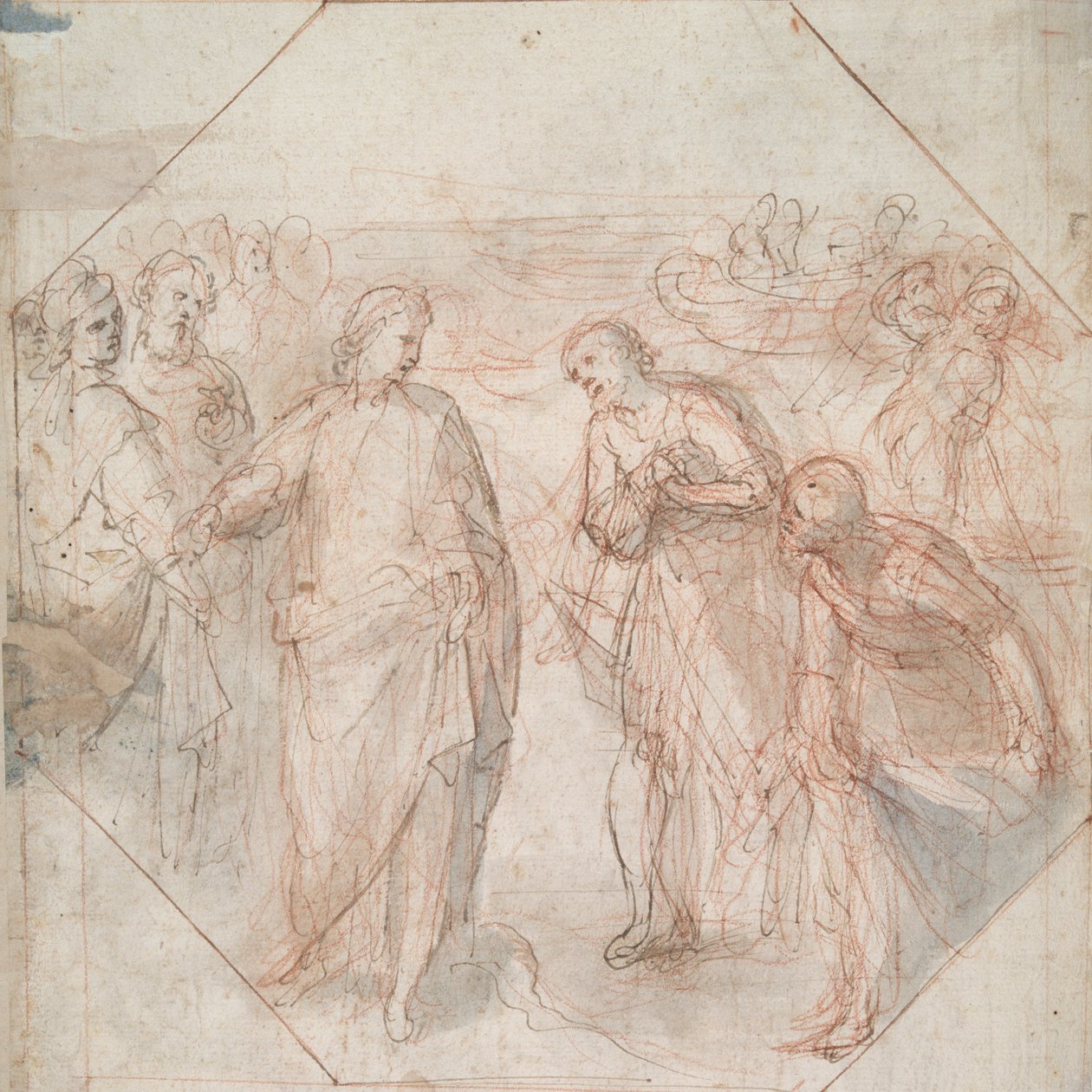 Upadek Szymona Maga (recto); Powołanie Jakuba i Jana (lub Piotra i Andrzeja) (verso) autorstwa Giovanni Balducci