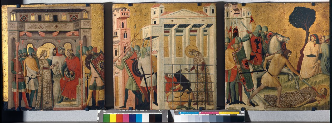 Historie św. Kolumby, 1345-50 autorstwa Giovanni Baronzio da Rimini