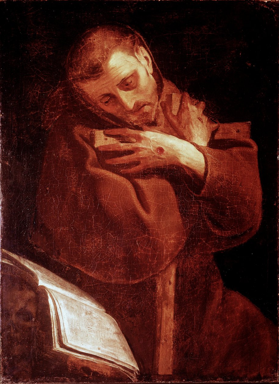 Święty Franciszek z Asyżu w modlitwie Obraz Giovana (Giovanniego) Battista Crespi dit Il Cerano (około 1575-1632) Neapol, Pio Monte della Misericordia autorstwa Giovanni Battista  Crespi