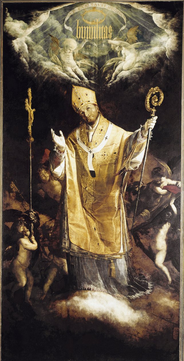 Chwała św. Karola Boromeusza (olej na płótnie) autorstwa Giovanni Battista  Crespi