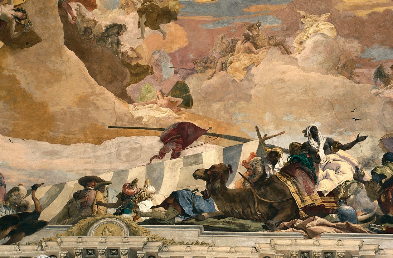 Alegoria Afryki. Fresk Giovanniego Battisty Tiepolo (1696-1770) autorstwa Giovanni Battista Tiepolo