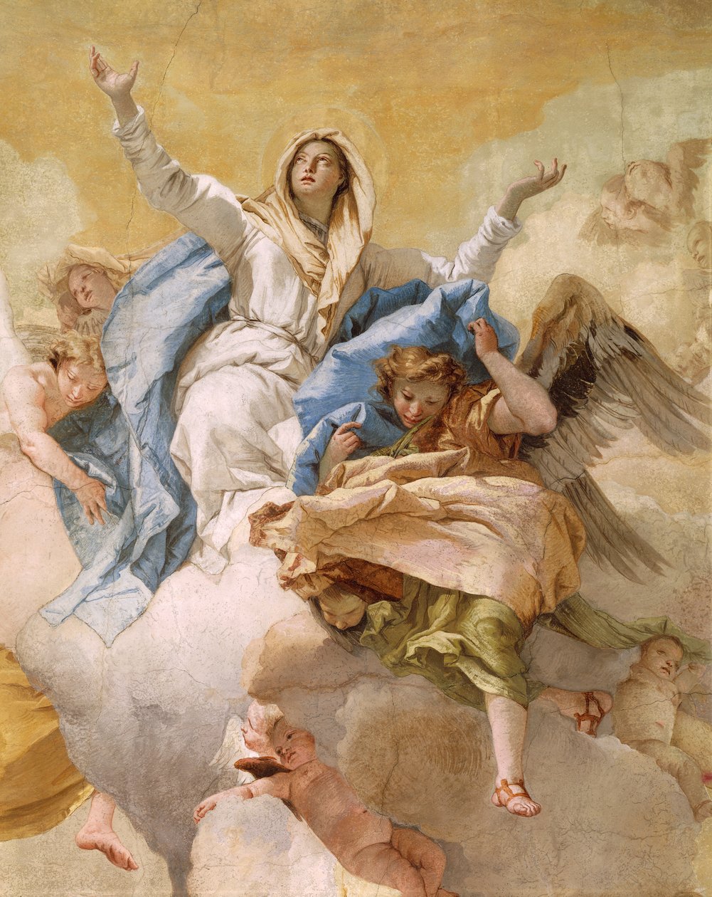 Wniebowzięcie, Giovanni Battista Tiepolo (1696-1770), fresk, Detal, Oratorium Czystości, Udine autorstwa Giovanni Battista Tiepolo