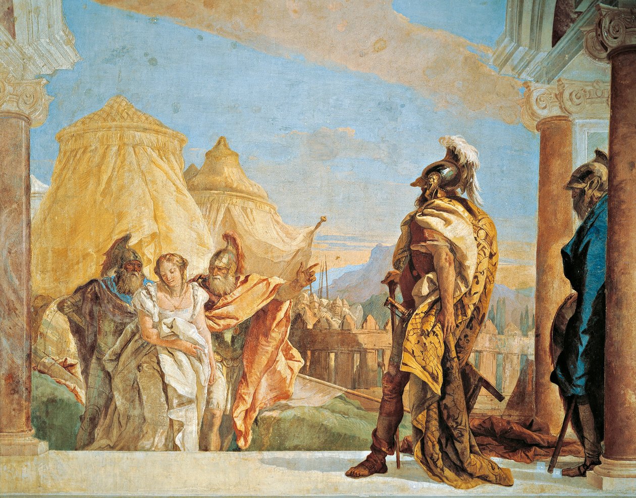 Eurybates i Talthybius prowadzą Briseis do Agamemnon autorstwa Giovanni Battista Tiepolo
