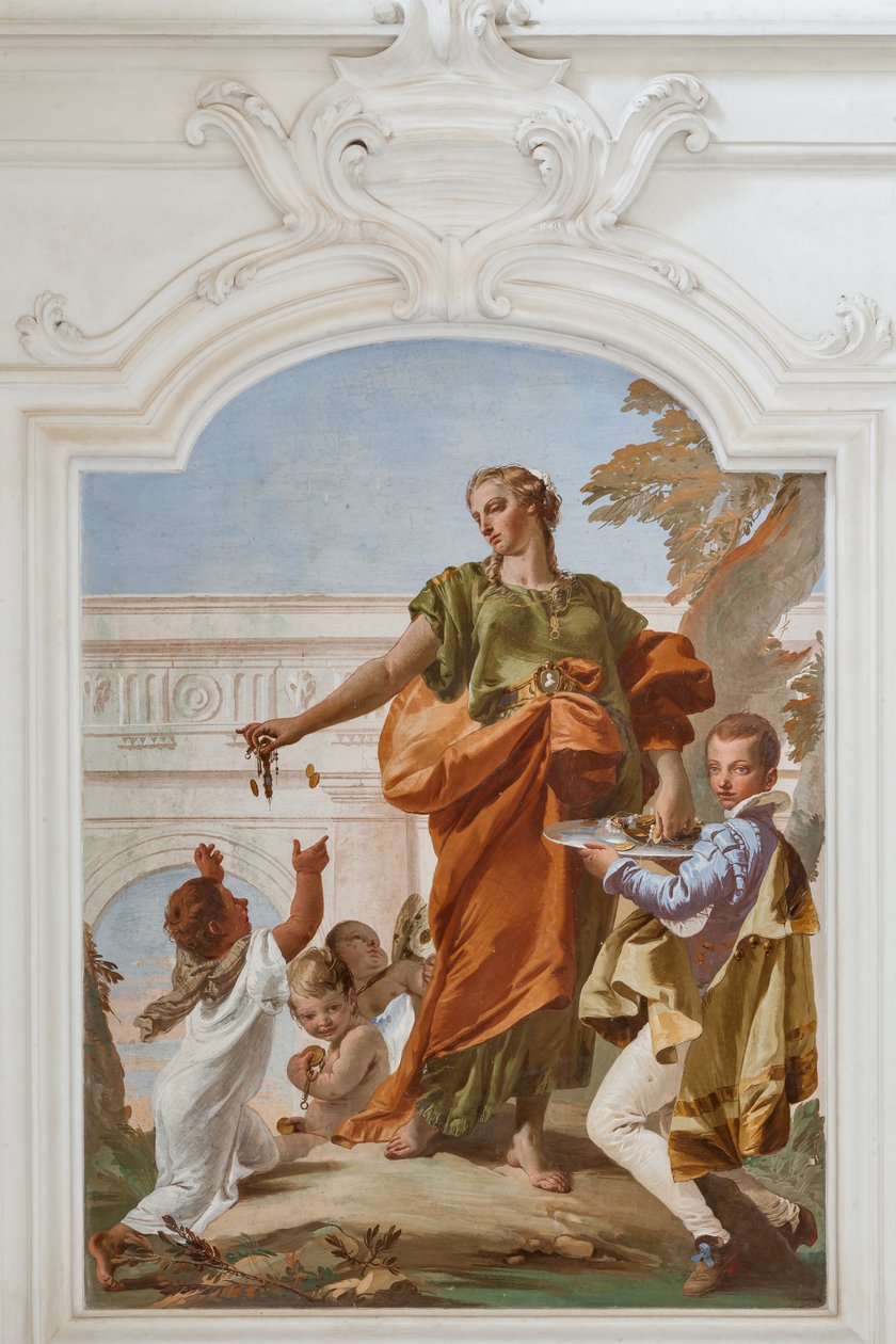 Hojność rozdawania prezentów autorstwa Giovanni Battista Tiepolo
