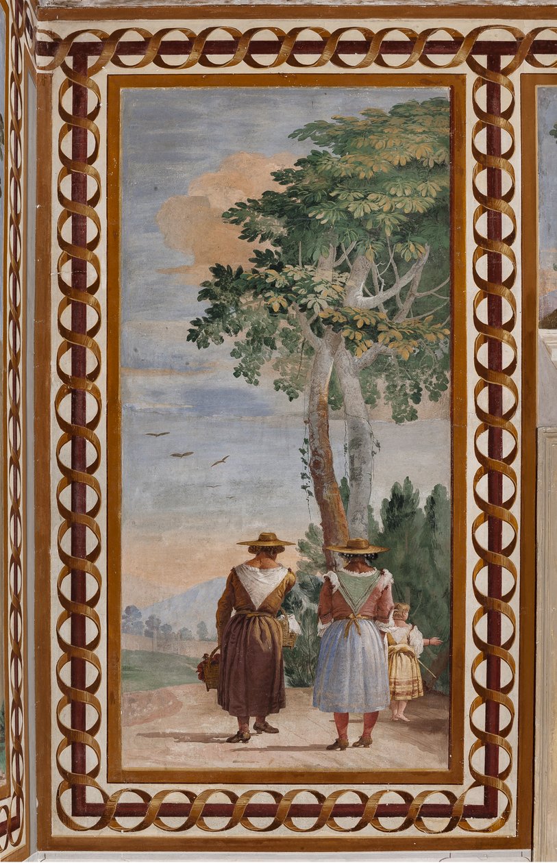 Kwatery Gościnne, Sala Scen Wiejskich: "Krajobraz z chłopami" autorstwa Giovanni Battista Tiepolo