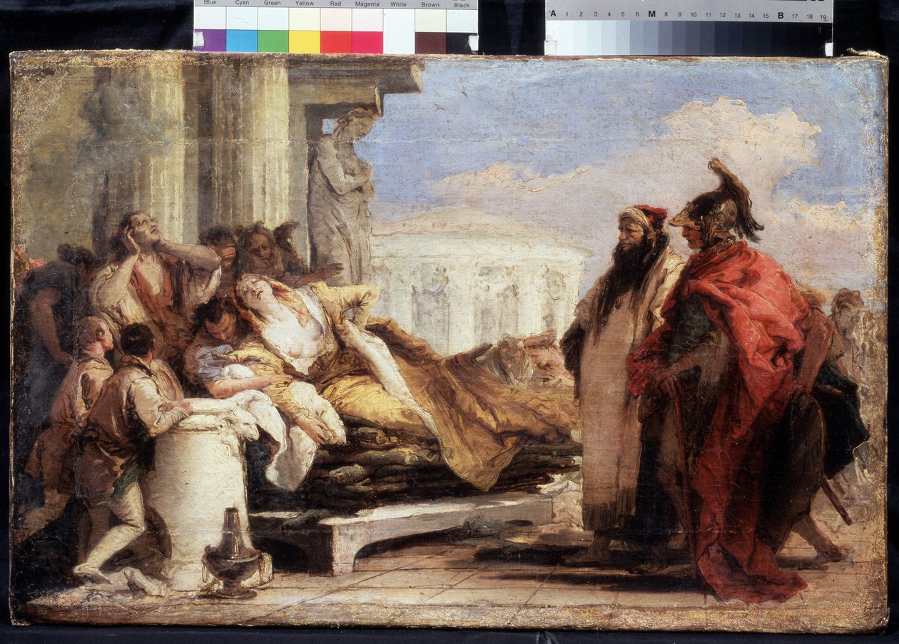 Śmierć Dydony (Śmierć Dydony). Obraz Giambattisty Tiepolo (1696-1770). Olej na płótnie, 40 x 63 cm autorstwa Giovanni Battista Tiepolo