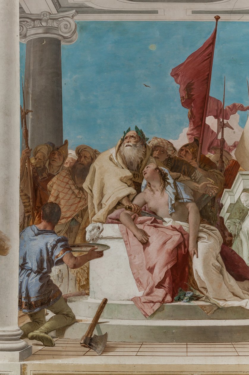 Palazzina (Mały Budynek), hol wejściowy: „Ofiara Ifigenii”, detal autorstwa Giovanni Battista Tiepolo