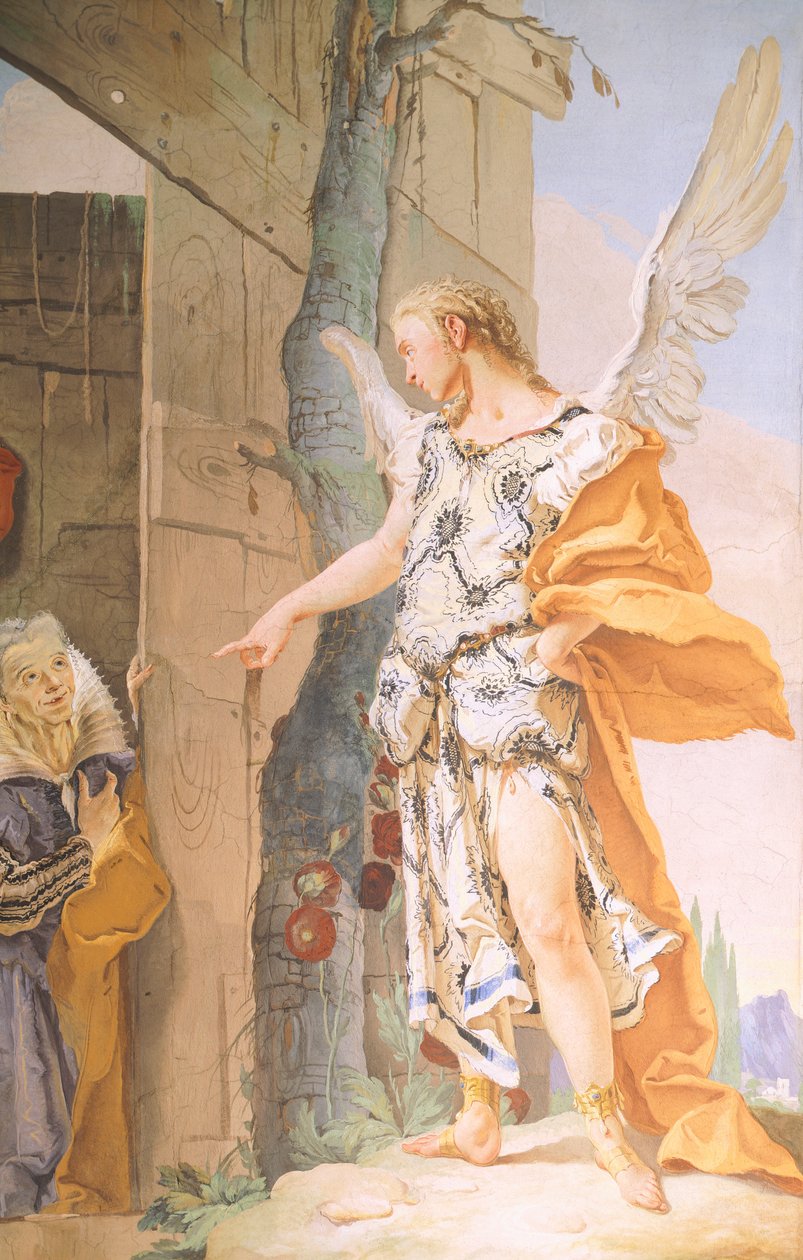 Sara i Anioł autorstwa Giovanni Battista (1696-1770) Tiepolo