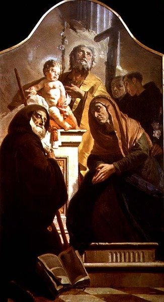 Św. Józef z Dzieciątkiem i świętymi, ok. 1730-35 (olej na płótnie) autorstwa Giovanni Battista Tiepolo