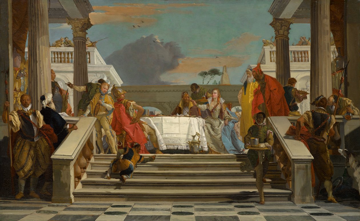 Uczta Kleopatry i Antoniusza, ok. 1747-1750 (olej na płótnie) autorstwa Giovanni Battista Tiepolo