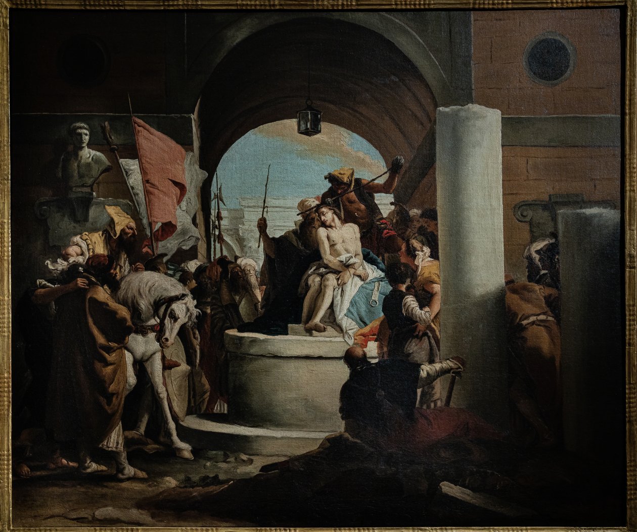 Kopia Koronowania cierniowego, połowa XVIII wieku (olej na płótnie) autorstwa Giovanni Battista (1696 1770) (workshop of) Tiepolo