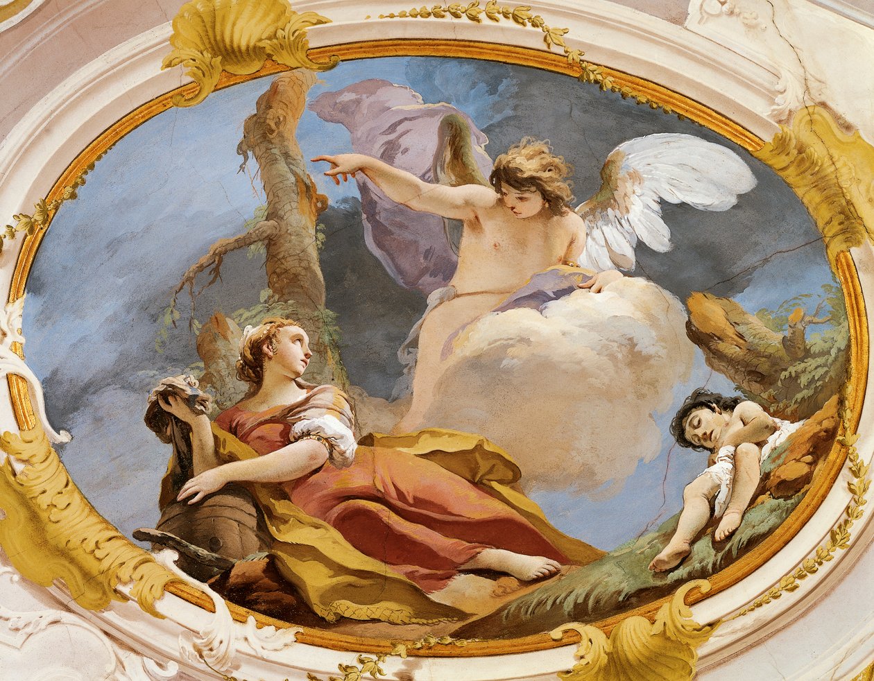 Anioł pociesza Hagar w dziczy – Giovanni Battista Tiepolo (1696-1770), fresk, Pałac Patriarchalny, Sala Gości, Udine autorstwa Giovanni Battista Tiepolo