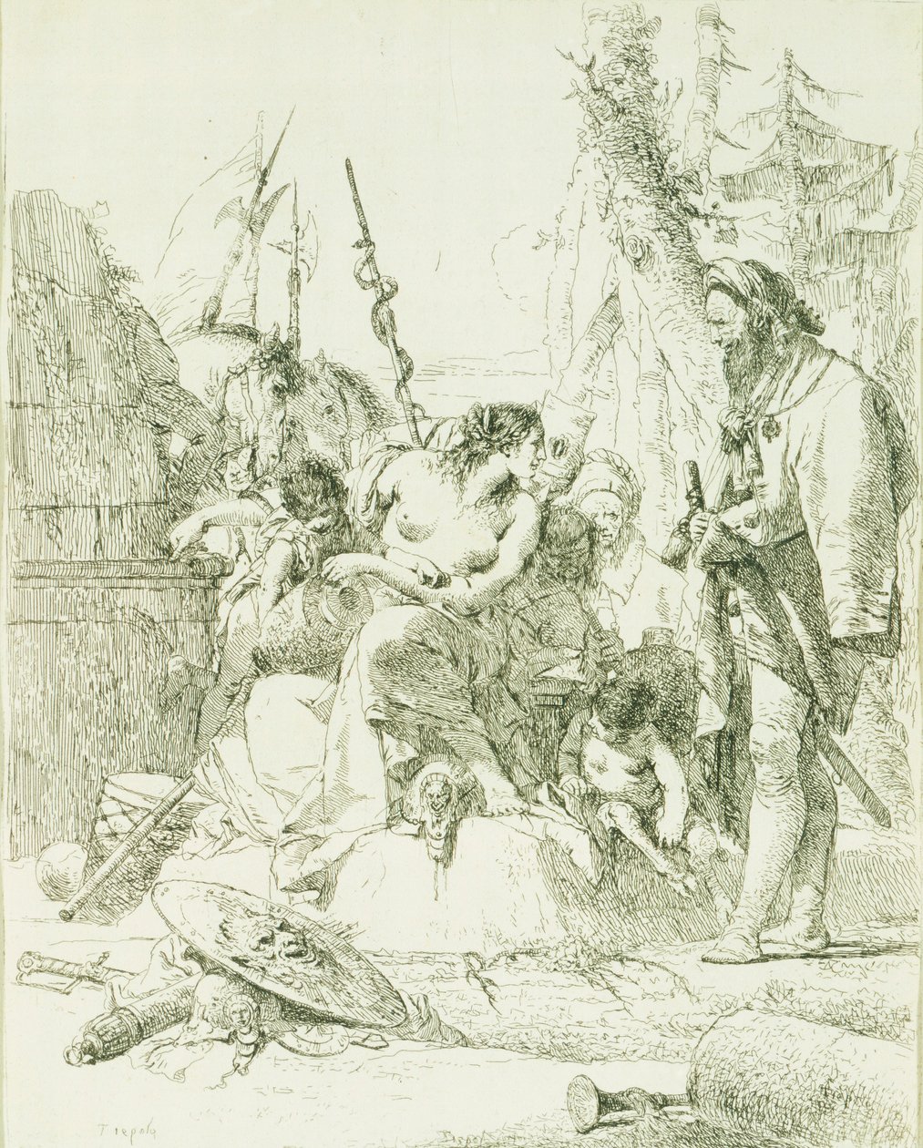 Capriccio – Giambattista Tiepolo (1696-1770), grawerowanie autorstwa Giovanni Battista Tiepolo