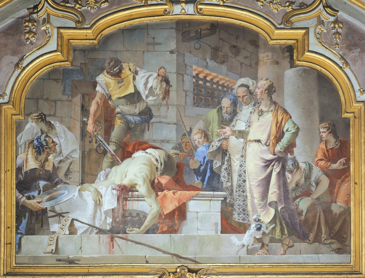 Włochy, Bergamo, kaplica Colleoni, ścięcie Jana Chrzciciela autorstwa Giovanni Battista Tiepolo