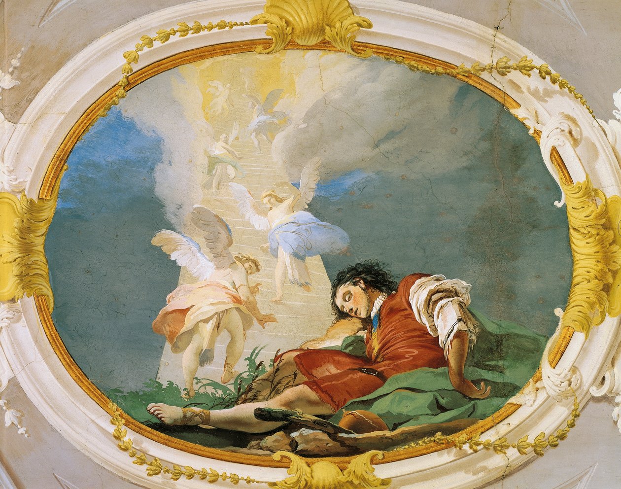 Jakub śni, Giovanni Battista Tiepolo (1696-1770), fresk, Pałac Patriarchalny, Sala Gości, Udine autorstwa Giovanni Battista Tiepolo
