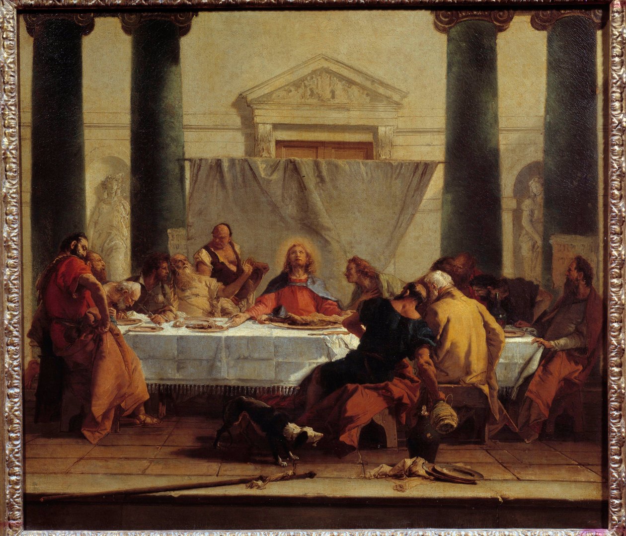 La cene Obraz Giovanniego Tiepolo (1696-1770) 1745-1750 niedz 0,8x0,89 m autorstwa Giovanni Battista Tiepolo