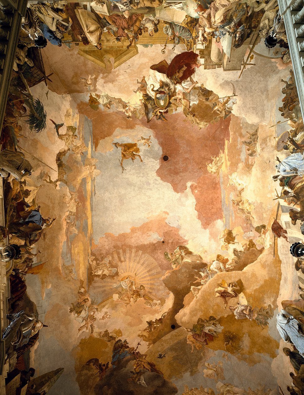 Triumf księcia-biskupa Carla-Friedricha von Greuiffenklau w otoczeniu czterech kontynentów autorstwa Giovanni Battista Tiepolo