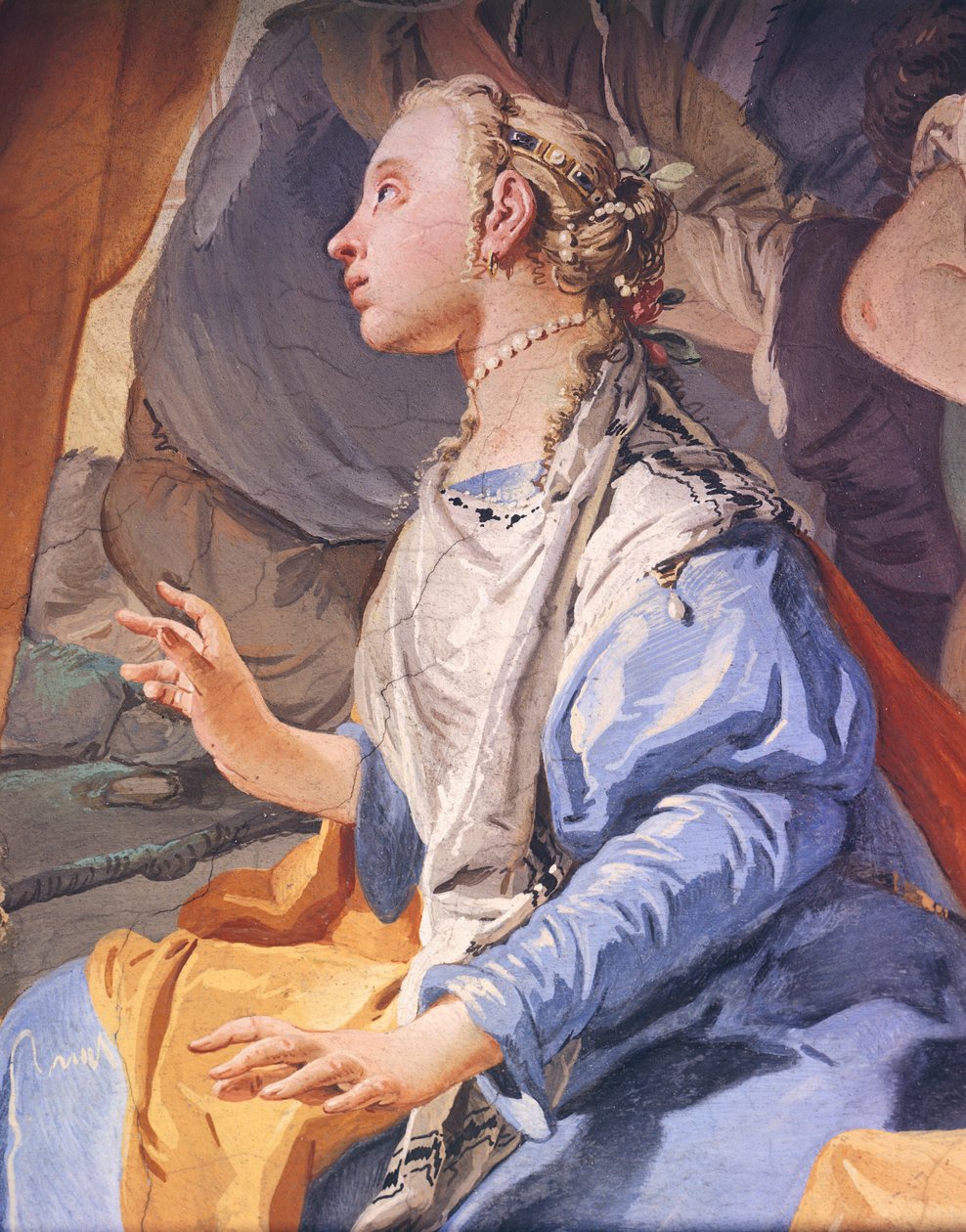 Rachel ukrywająca bożki, reż. Giambattista Tiepolo (1696-1770), fresk, Pałac Arcybiskupi w Udine autorstwa Giovanni Battista Tiepolo