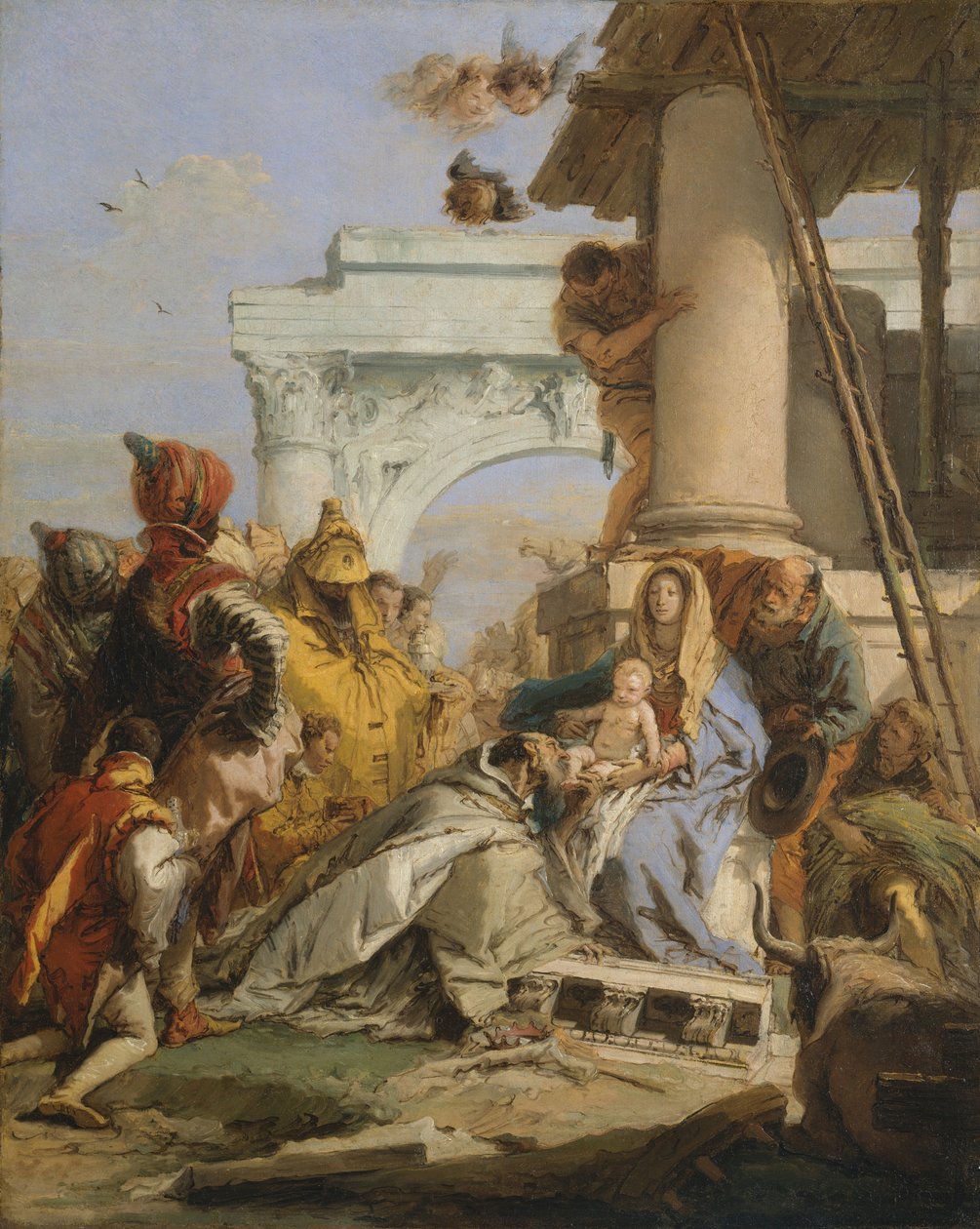 Pokłon Trzech Króli (olej na płótnie) autorstwa Giovanni Battista Tiepolo