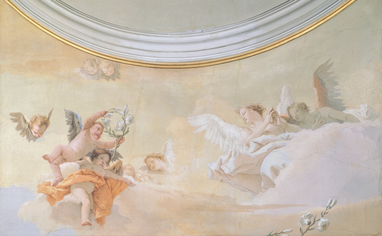 Wniebowzięcie, Giambattista Tiepolo (1696-1770), fresk, Detal, Oratorium Czystości, Udine autorstwa Giovanni Battista Tiepolo