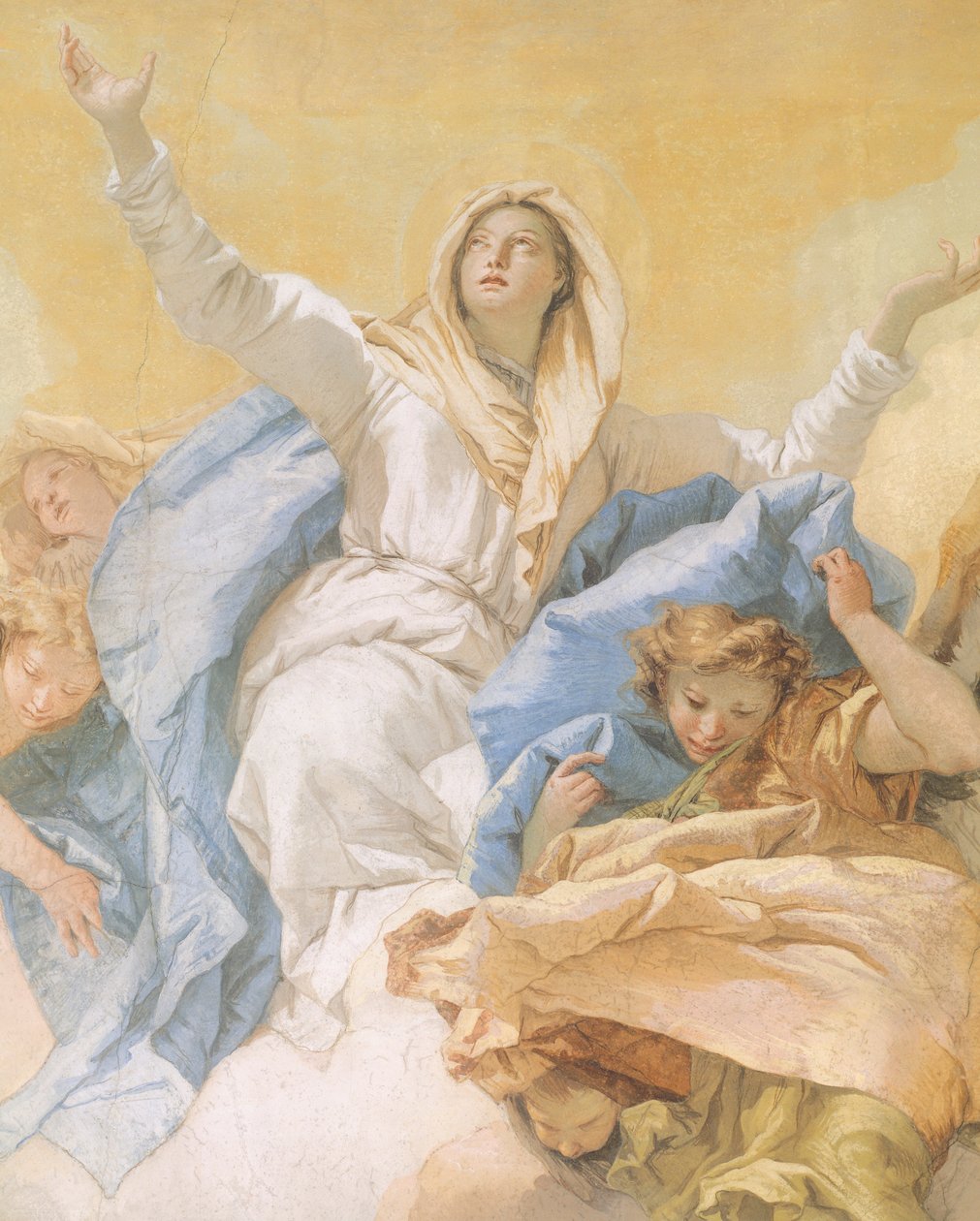 Wniebowzięcie Marii, Giambattista Tiepolo (1696-1770), fresk, detal, Oratorium Czystości, Udine, Włochy autorstwa Giovanni Battista Tiepolo