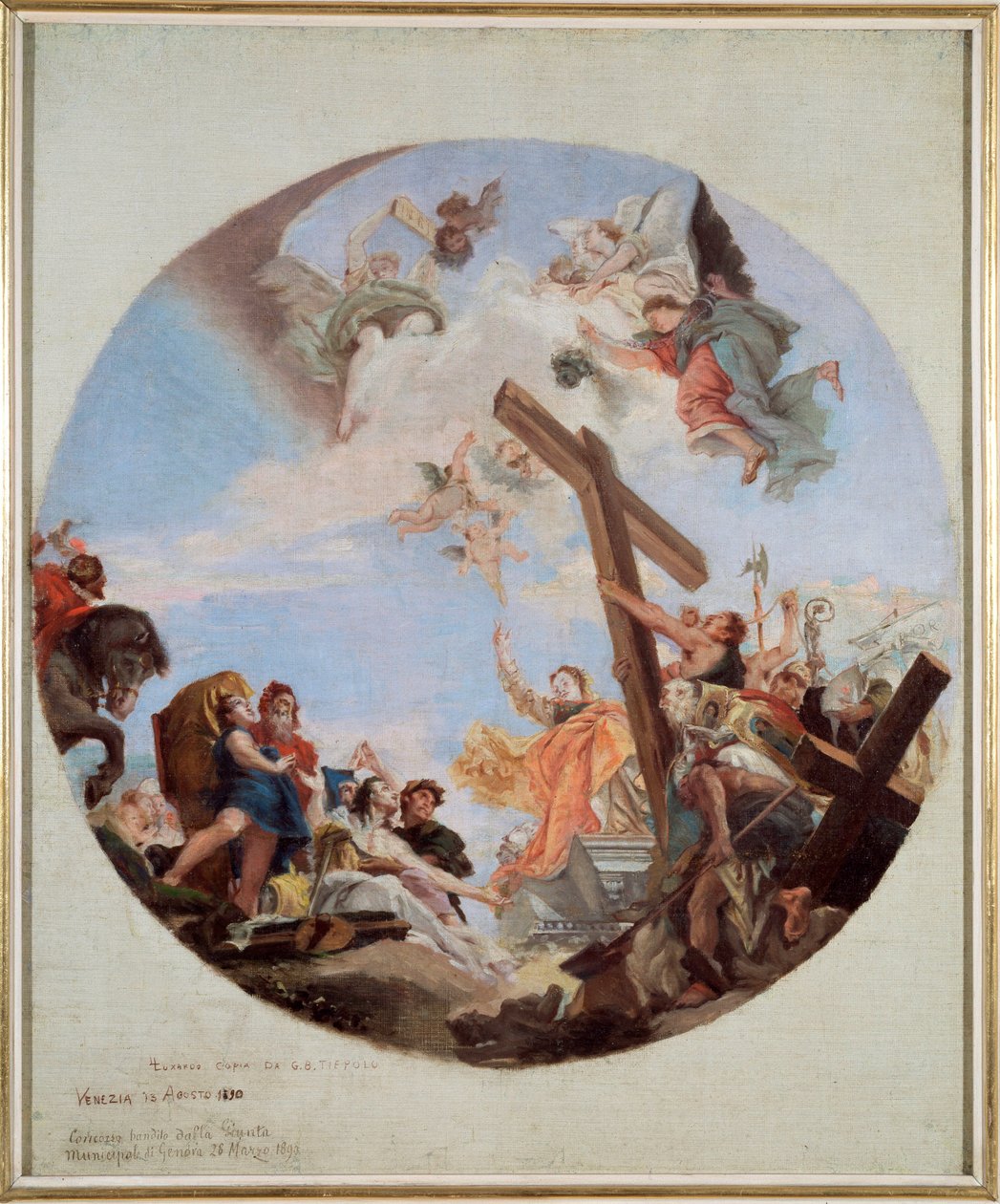 Odnalezienie prawdziwego krzyża (olej na płótnie, ok. 1743) autorstwa Giovanni Battista Tiepolo