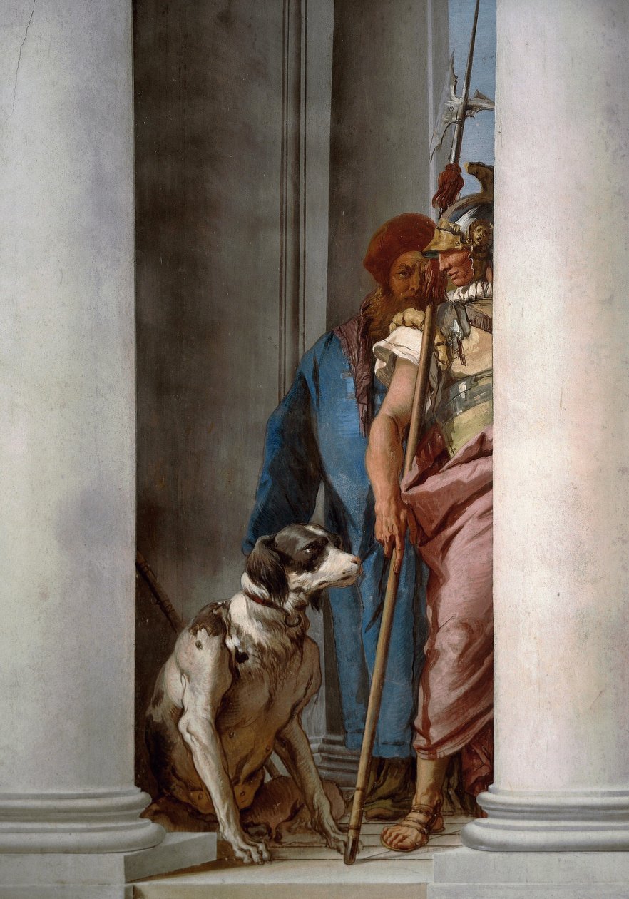 Ulisses i jego pies Argus autorstwa Giovanni Battista Tiepolo