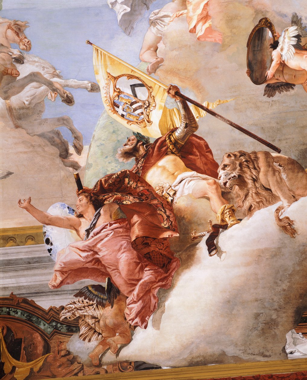 Alegoria Ślubu, Giambattista Tiepolo (1696-1770), fresk, detal, Sufit sali Alegorii Ślubu, Ca