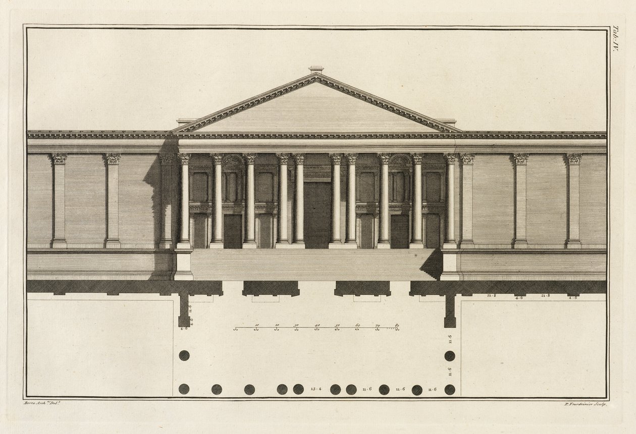 Pionowy Wielki Wejście na Dziedziniec Świątyni, 1753 autorstwa Giovanni Battista Borra