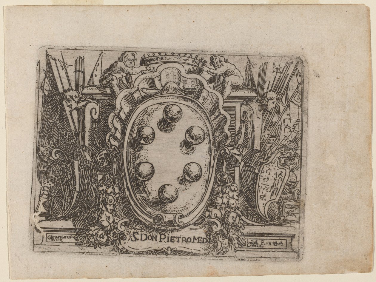 Dedykacja dla Don Pietro Medici z „Bizzrie di vari Figure” autorstwa Giovanni Battista Bracelli