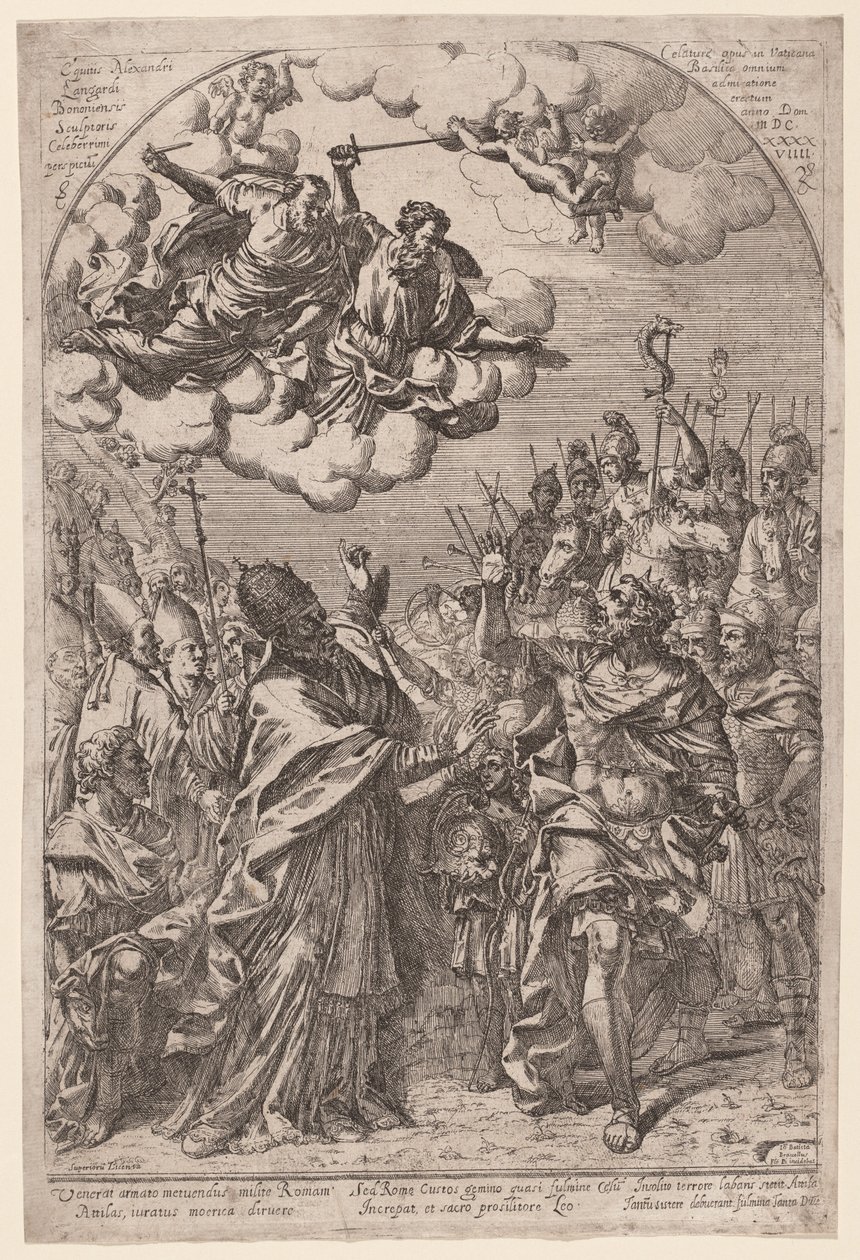 Attila u bram Rzymu autorstwa Giovanni Battista Bracelli, after Alessandro Algardi