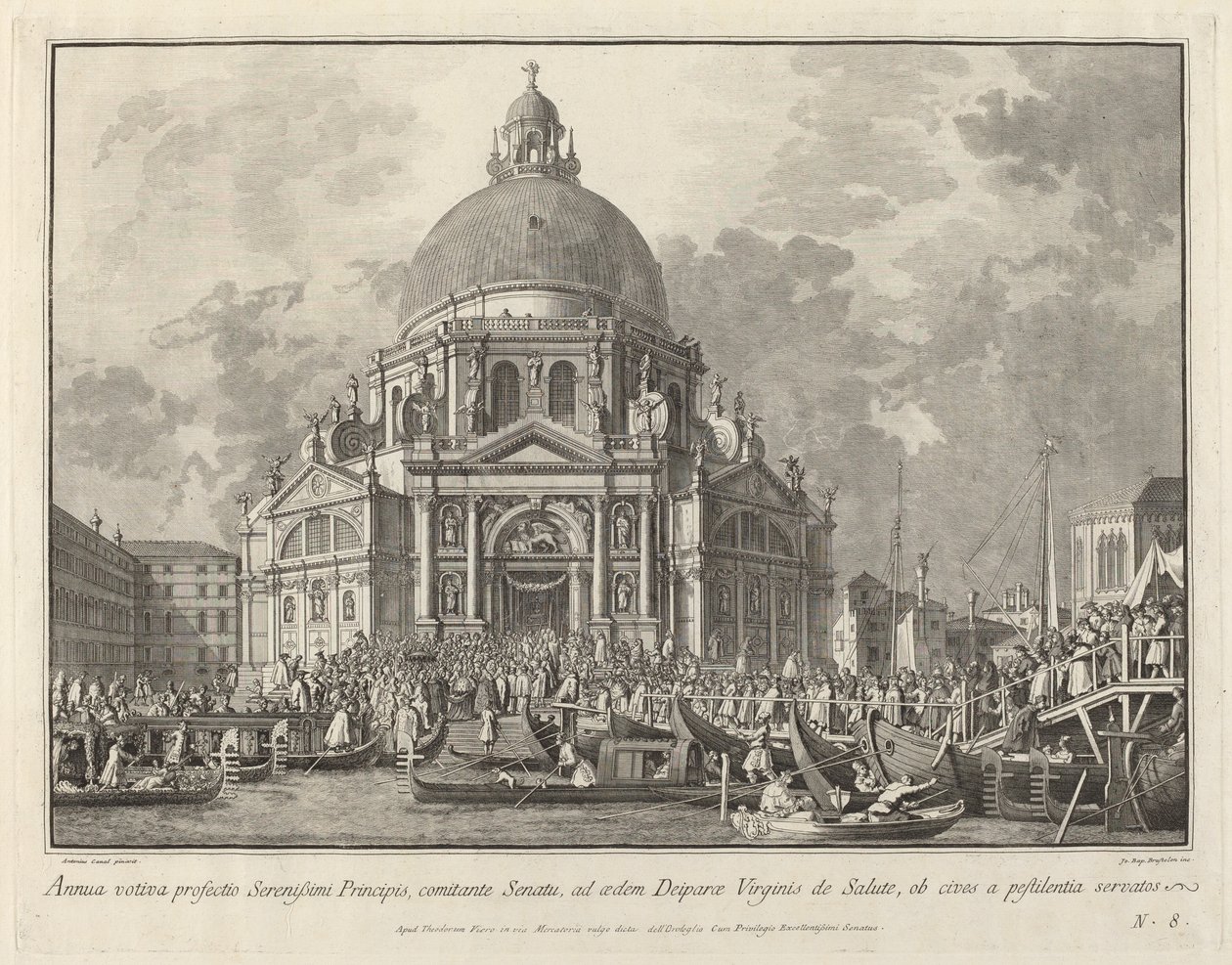 Coroczna wizyta doży w Santa Maria della Salute, 17631766. autorstwa Giovanni Battista Brostoloni