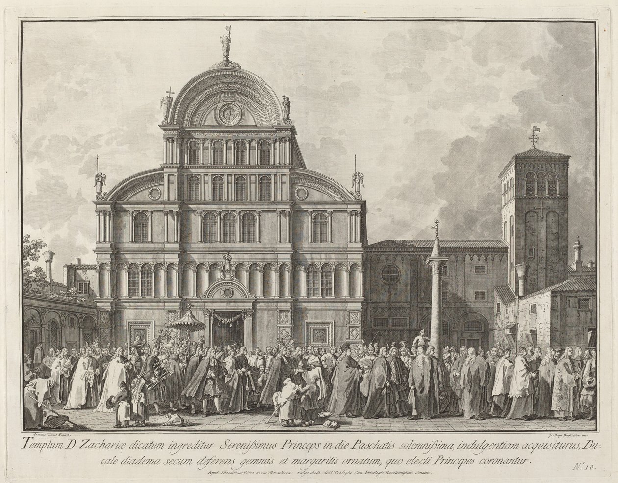 Wizyta doży w San Zaccaria w Wielkanoc 17631766. autorstwa Giovanni Battista Brostoloni