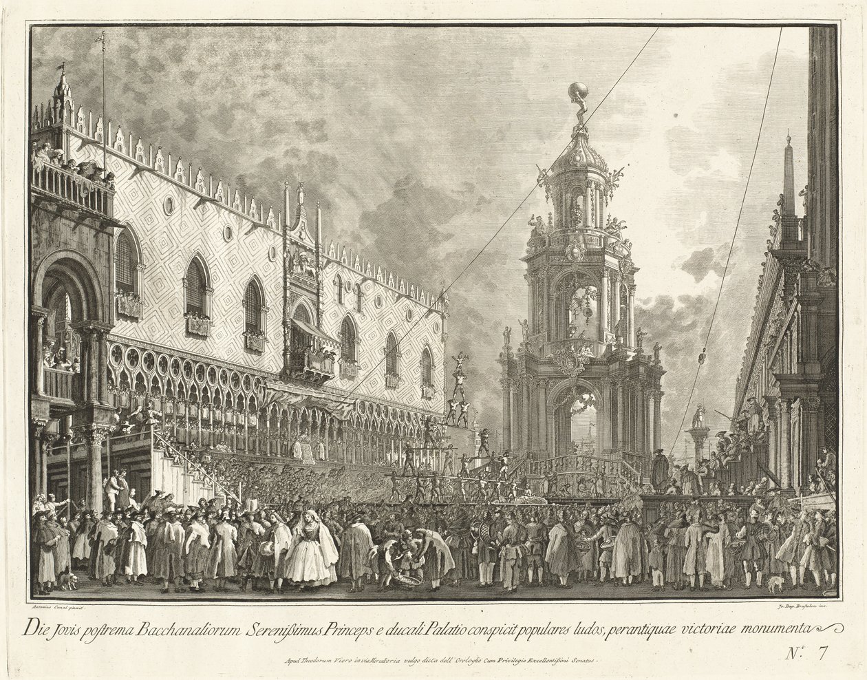 Doża na Festiwalu Tłusty Czwartek na Piazzetta autorstwa Giovanni Battista Brustolon after Canaletto