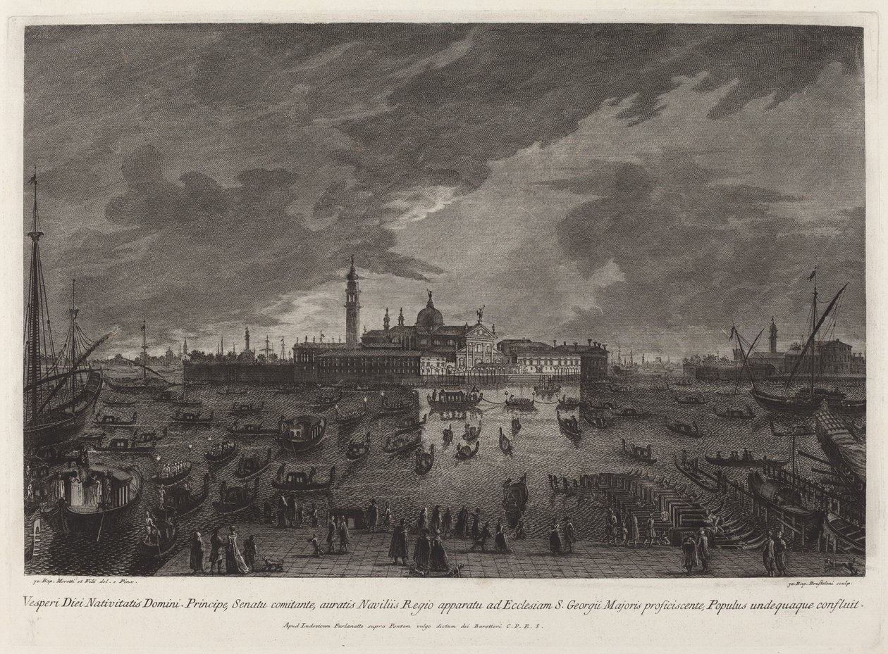 Procesja wigilijna do San Giorgio Maggiore autorstwa Giovanni Battista Brustolon after Giovanni Battista Moretti