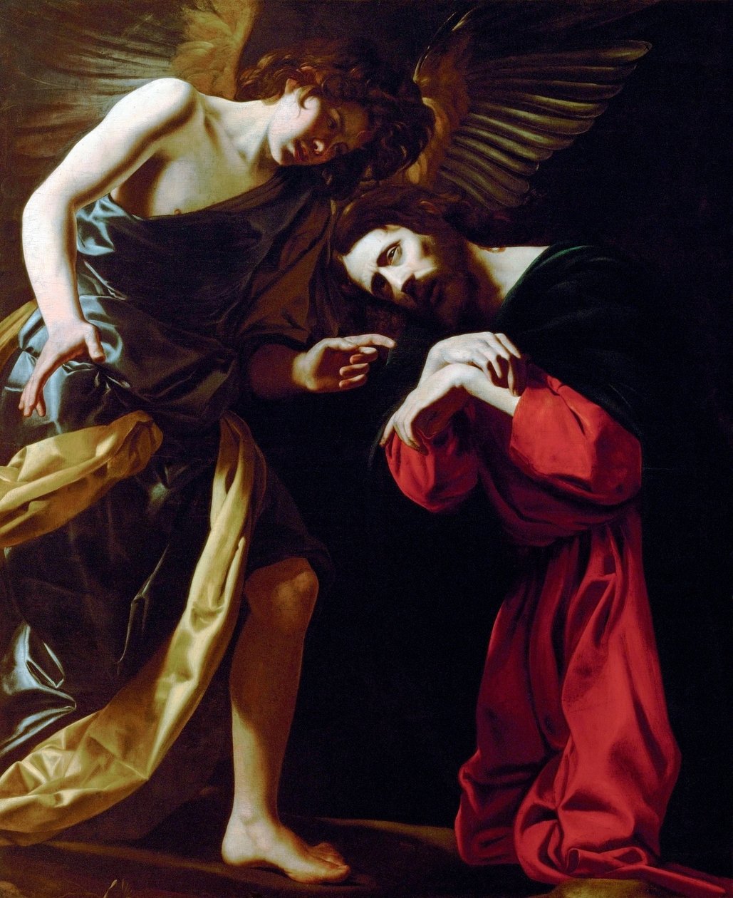 „Chrystus na Górze Oliwnej” (Chrystus na Górze Oliwnej) Obraz Giovanniego Battisty Caracciolo (1578-1635) ok. 1615 r. - Olej na płótnie Dim 148x124 cm Muzeum Historii Sztuki, Wiedeń autorstwa Giovanni Battista Caracciolo