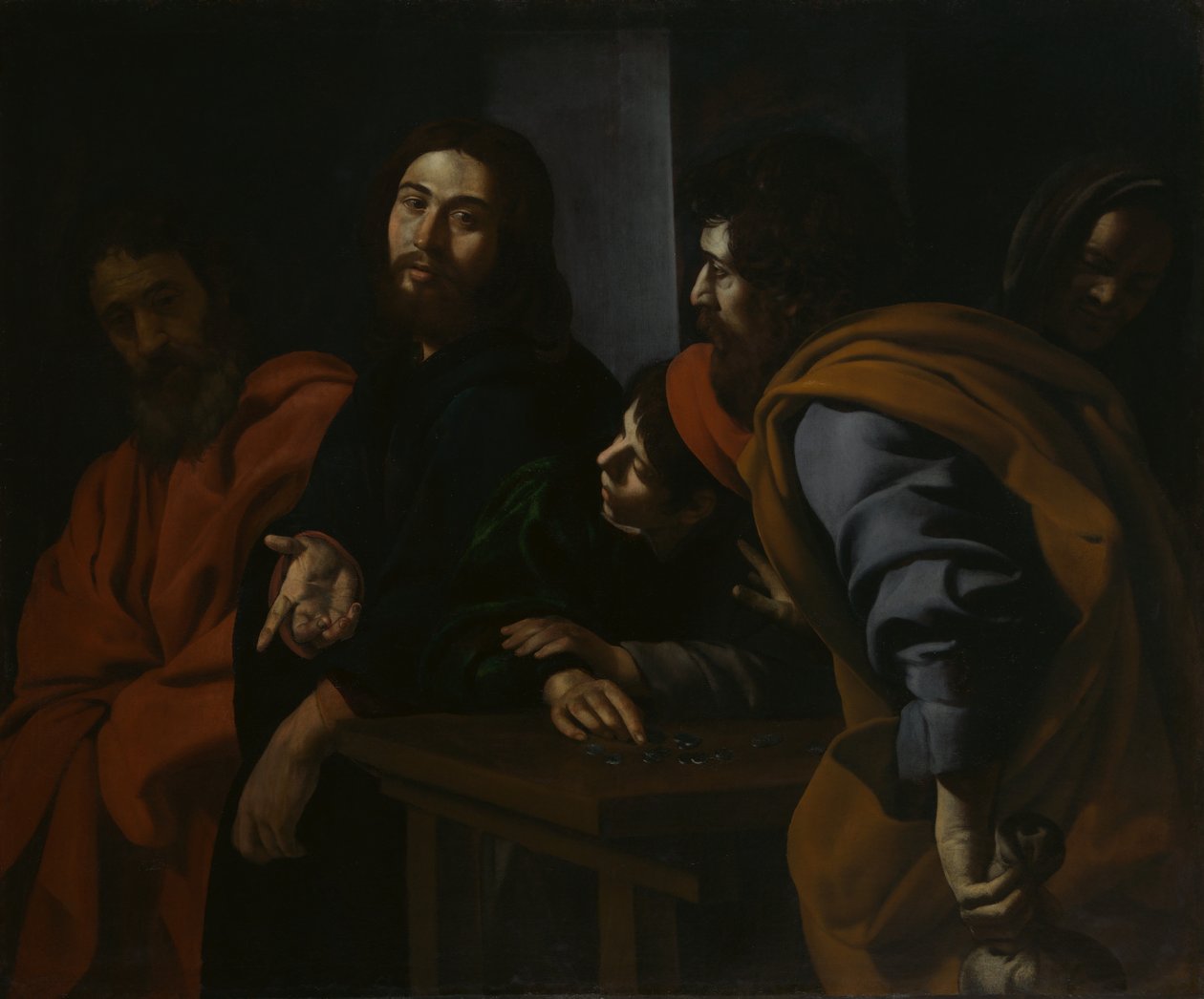 Powołanie św. Mateusza, ca. 1625-30. autorstwa Giovanni Battista Caracciolo