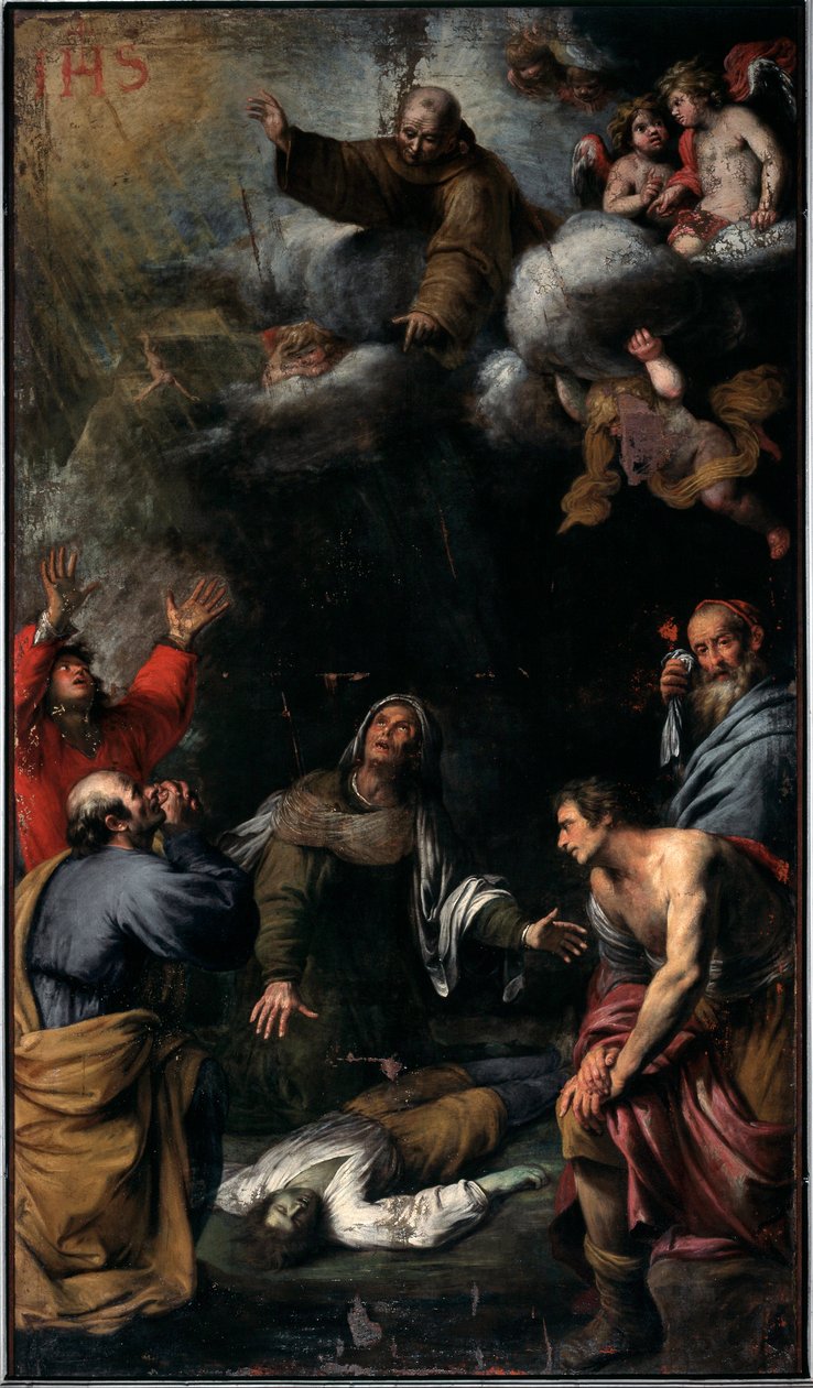 Cud św Bernardyna ze Sieny (olej na płótnie) autorstwa Giovanni Battista Carlone
