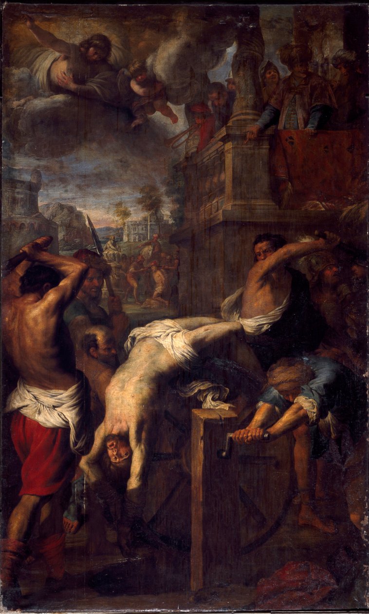 Męczeństwo św. Klemensa z Ancyre (IV wiek) Obraz Giovanniego Battisty Carlone (1592-1677) autorstwa Giovanni Battista Carlone