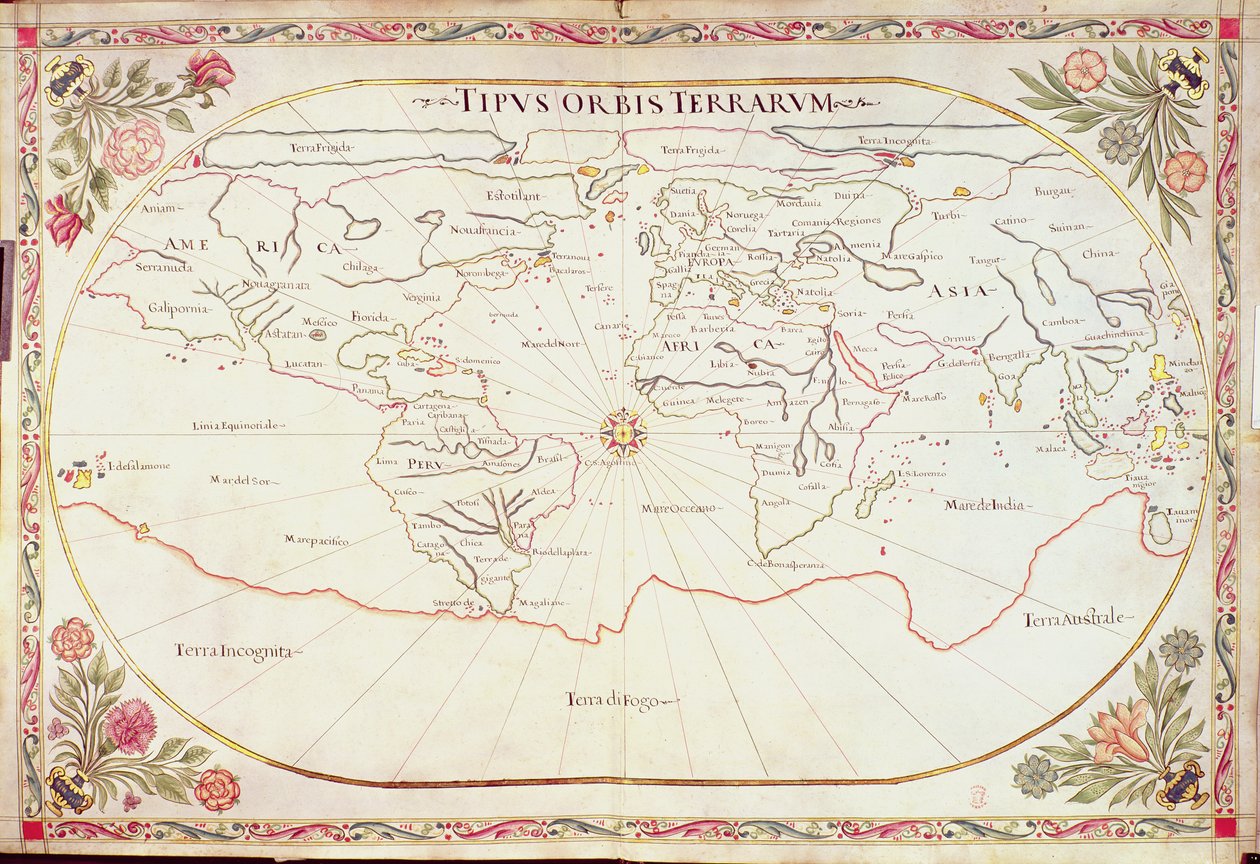 Dodatkowe Ms 11765: Mapa świata autorstwa Giovanni Battista Cavallini