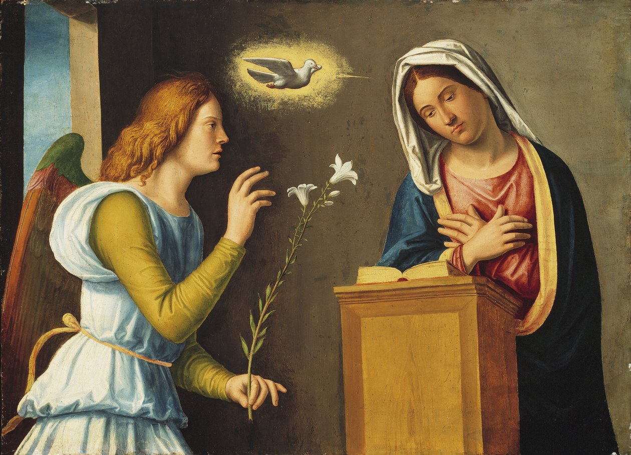 Zwiastowanie Dziewicy, 150005 (farba na desce) autorstwa Giovanni Battista Cima da Conegliano