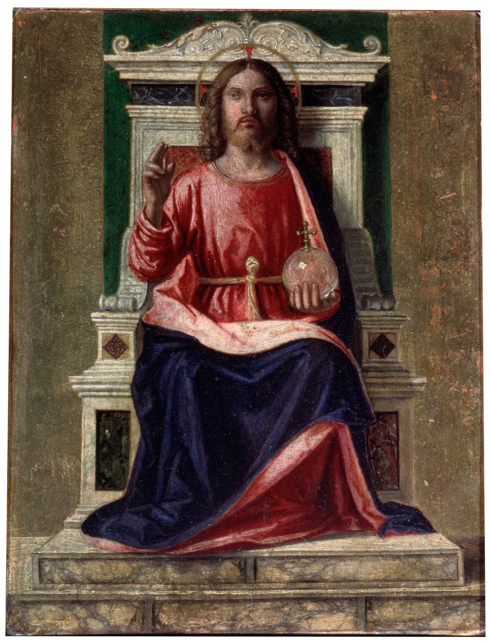 Chrystus na tronie, Zbawiciel Świata, ok. 1505. autorstwa Giovanni Battista Cima da Conegliano