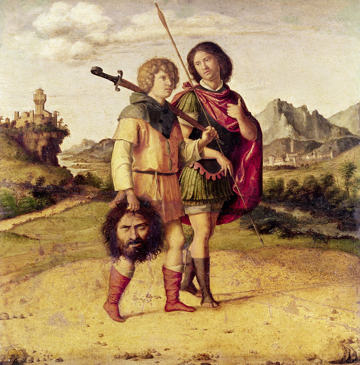 Dawid i Jonatan, ok. 1505-10 (olej na drewnie) autorstwa Giovanni Battista Cima da Conegliano