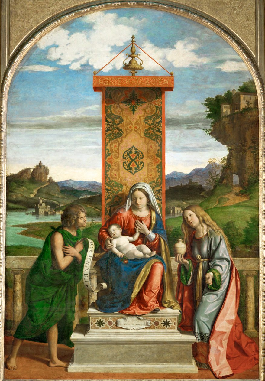 Dziewica z Dzieciątkiem między św. Janem Chrzcicielem i św.
Madeleine ... autorstwa Giovanni Battista Cima da Conegliano
