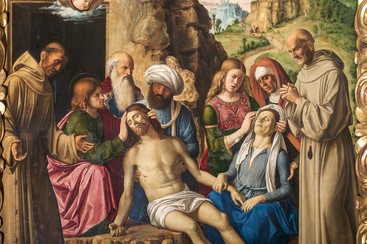 Opłakiwanie Chrystusa, fragment 2384598 autorstwa Giovanni Battista Cima da Conegliano